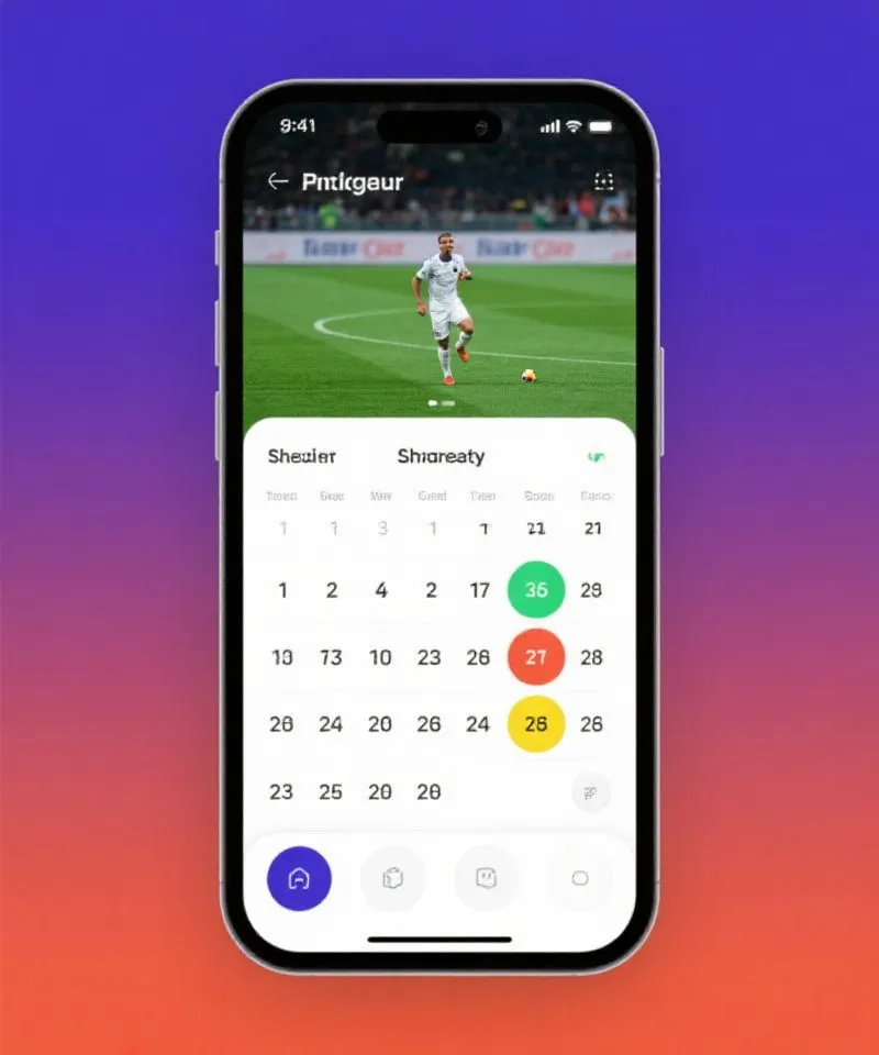 体育APP移动端界面示意图